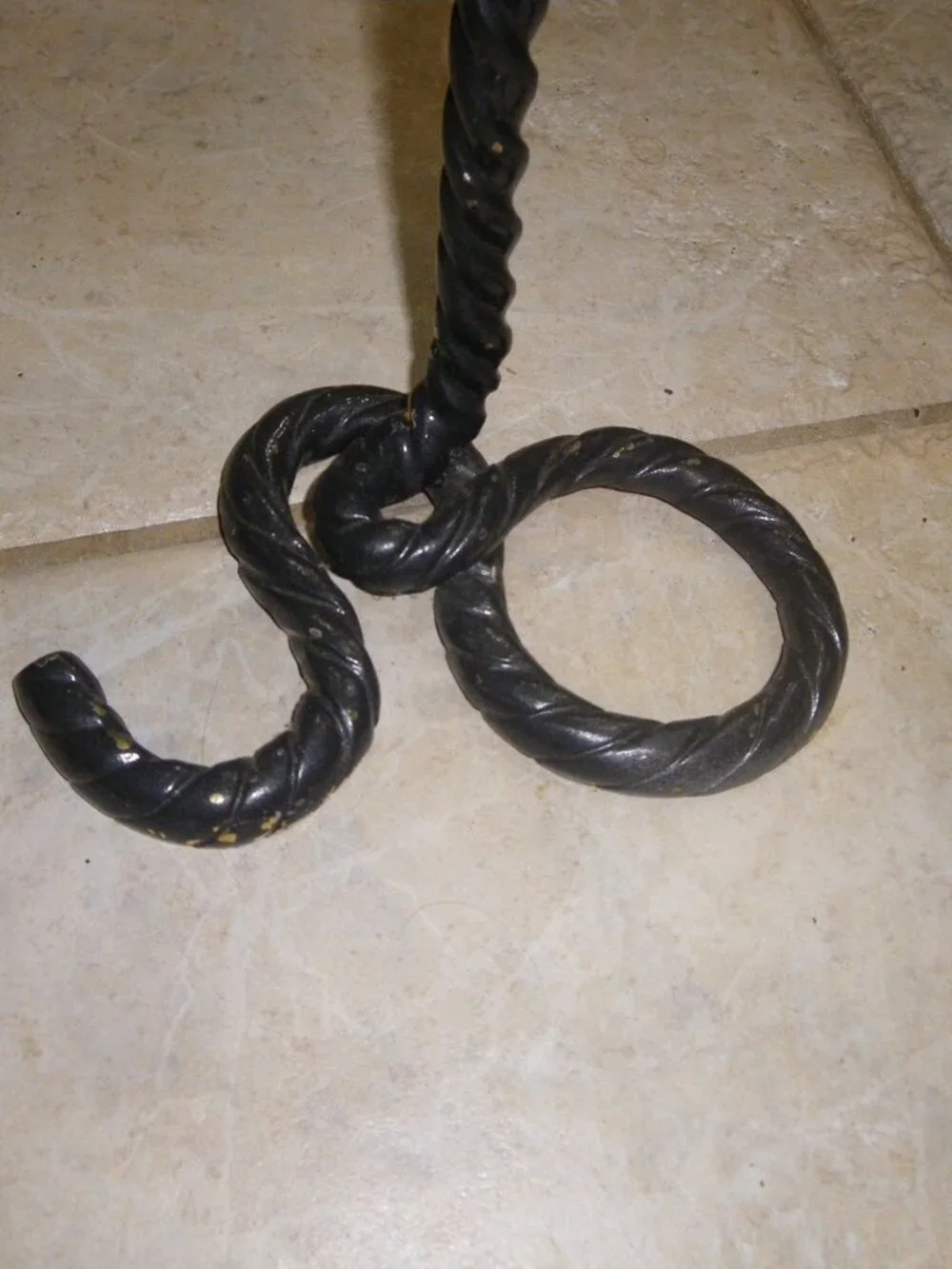 2 Large Tall Metal Candel Holders w/ Rope Motif